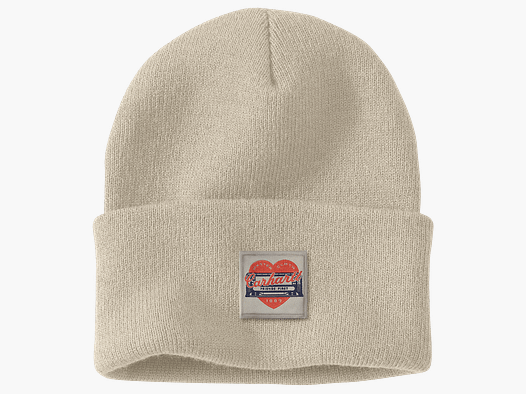 Carhartt Knit Heart Patch Beanie Women Oat Milk