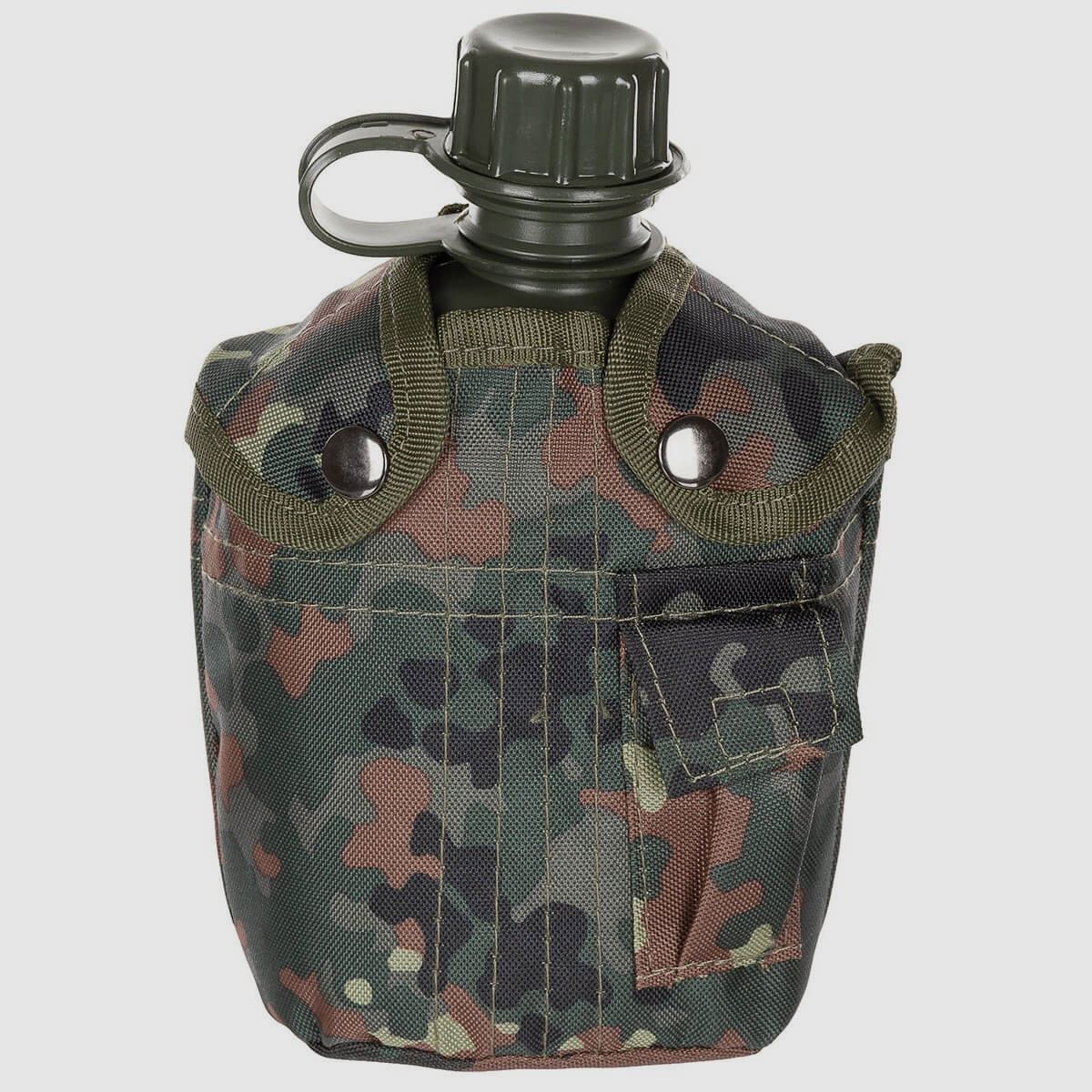 US Feldflasche mit Hülle, 1l - Flecktarn