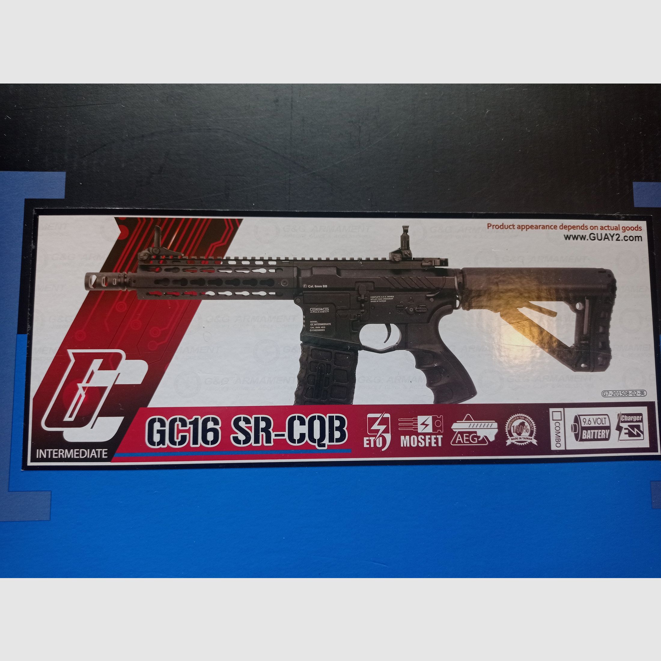 Airsoft AEG Gewehr G&G GC16 SR CQB 0,5J mit Zubehör