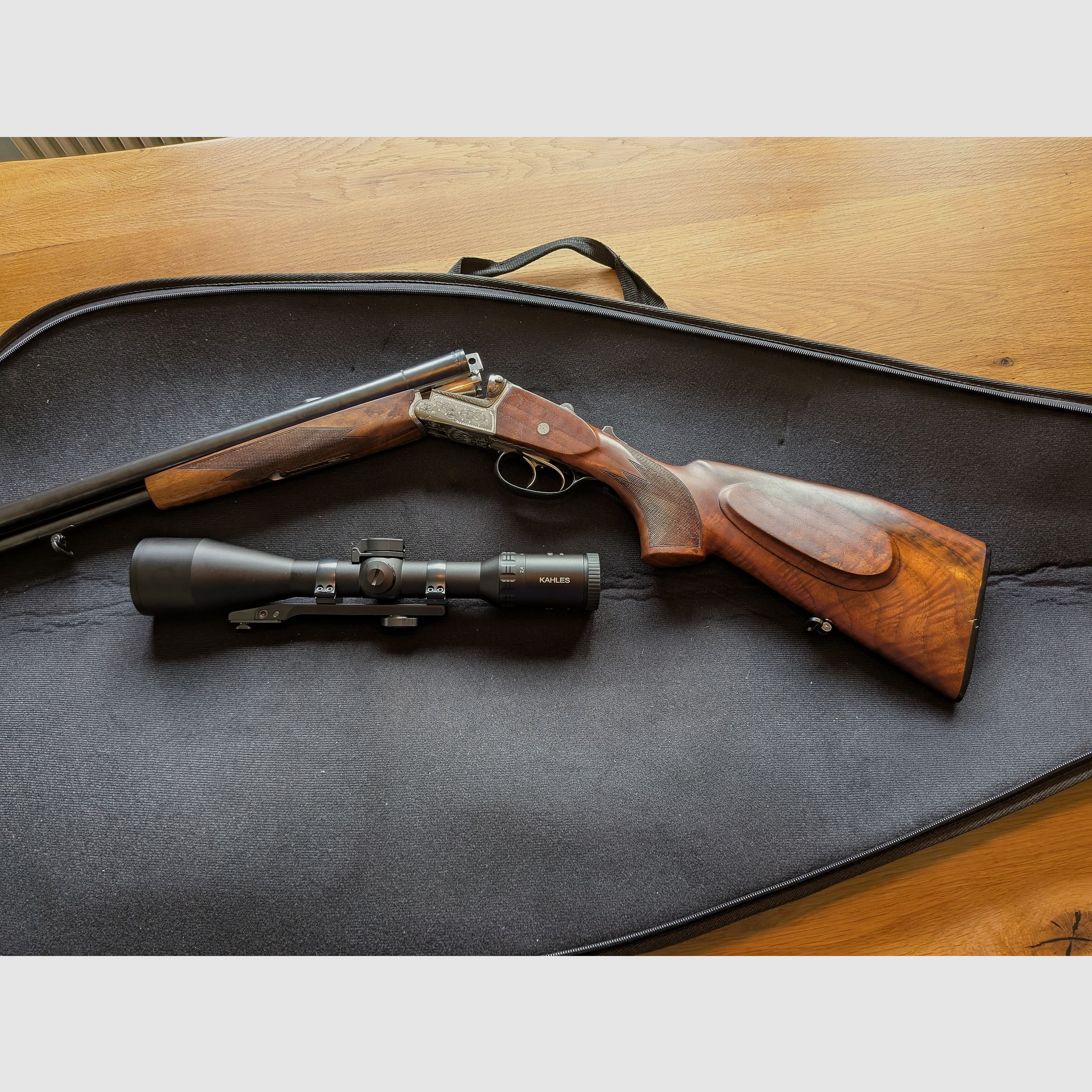 Krieghoff Trumpf (16/70, 16/70, 7x57R) & Kahles Helia 2,4-12x56i