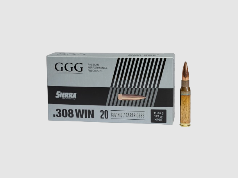 .308WIN GGG SIERRA FMJ HPBT 175GR