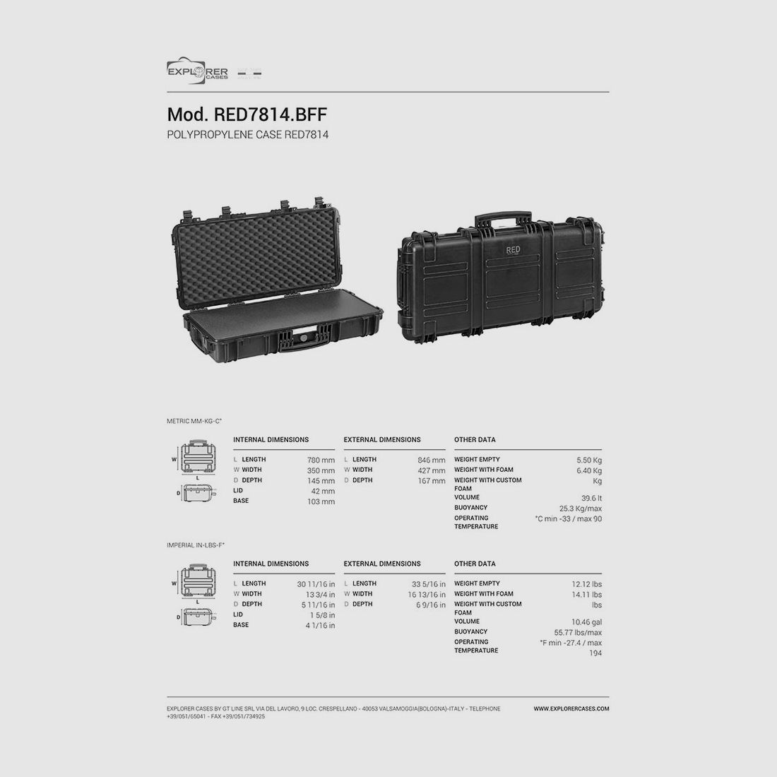 EXPLORER CASES Red 7814 BFF – Density Full Foam, immagine 3 di 3