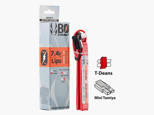 BO Manufacture Lipo Battery 2S 7.4V 1200mAh 25C