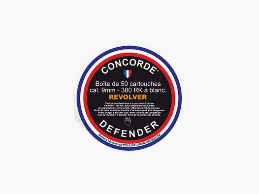 Cartouche à blanc Concorde Defender CAL. 9 MM R boite de 50
