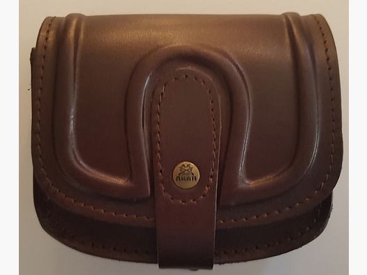 AKAH cartridge case with profile edge made of genuine leather