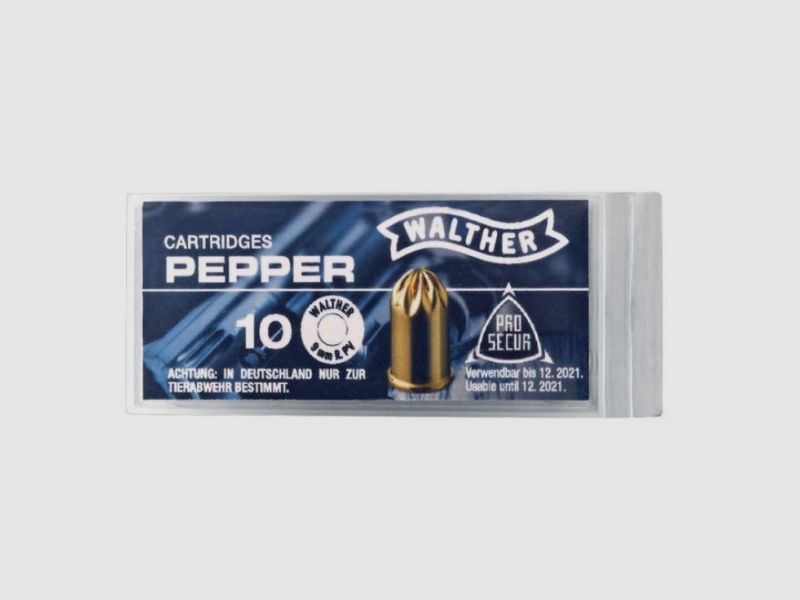 WALTHER REVOLVER-PFEFFERPATRONEN - 9MM R.K. - 10 SCHUSS