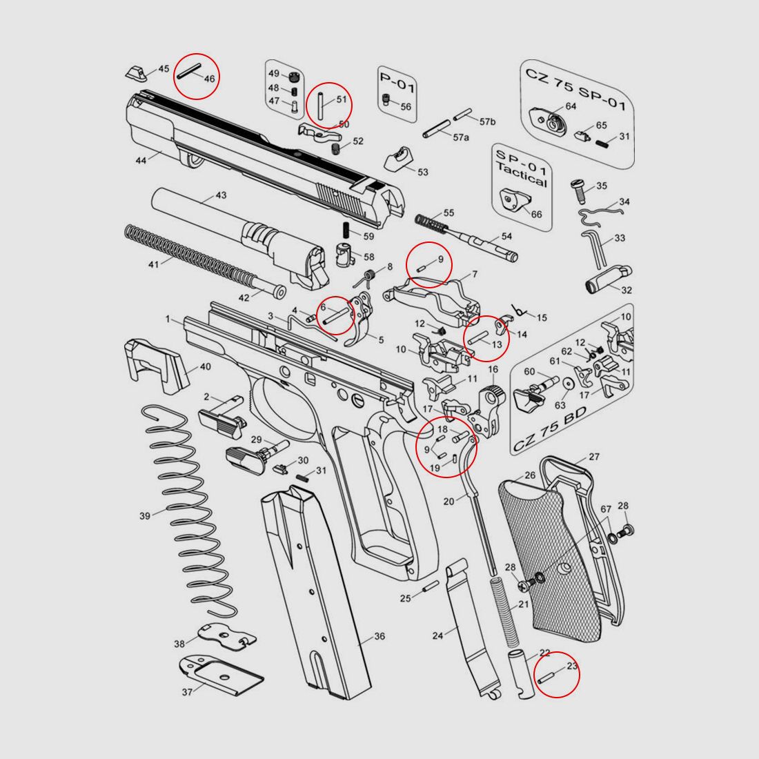 Pins Set for CZ Pistols, image 2 of 2