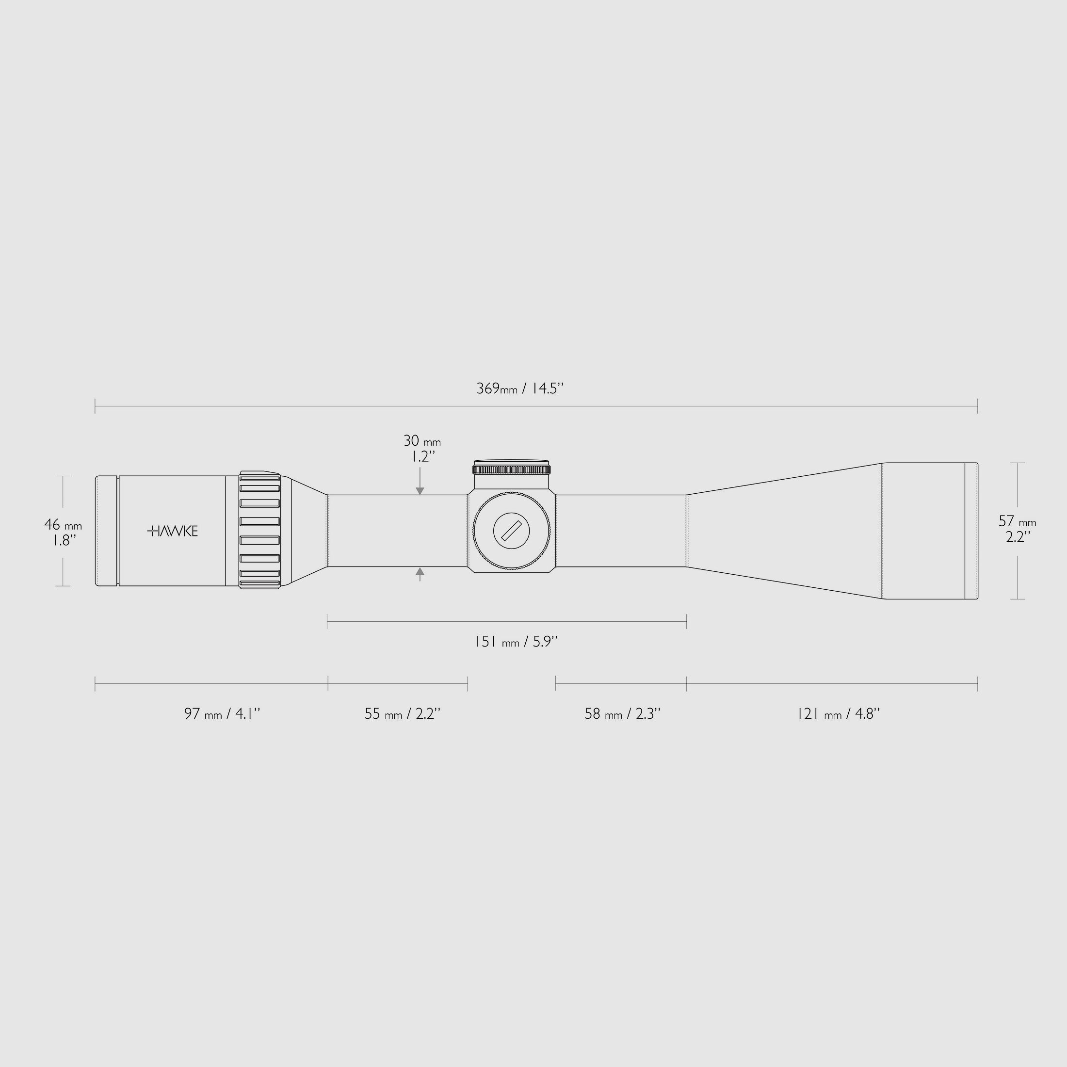 HAWKE 16362 Zielfernrohr Endurance 30 WA SF 6-24x50 LRC 24x Absehen