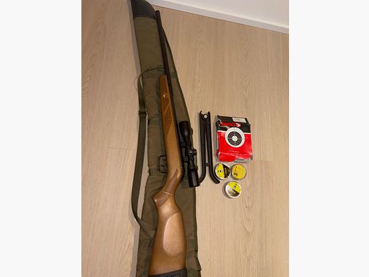 Gamo Big Cat 1250 4.5 mm air rifle complete set with scope, case & accessories