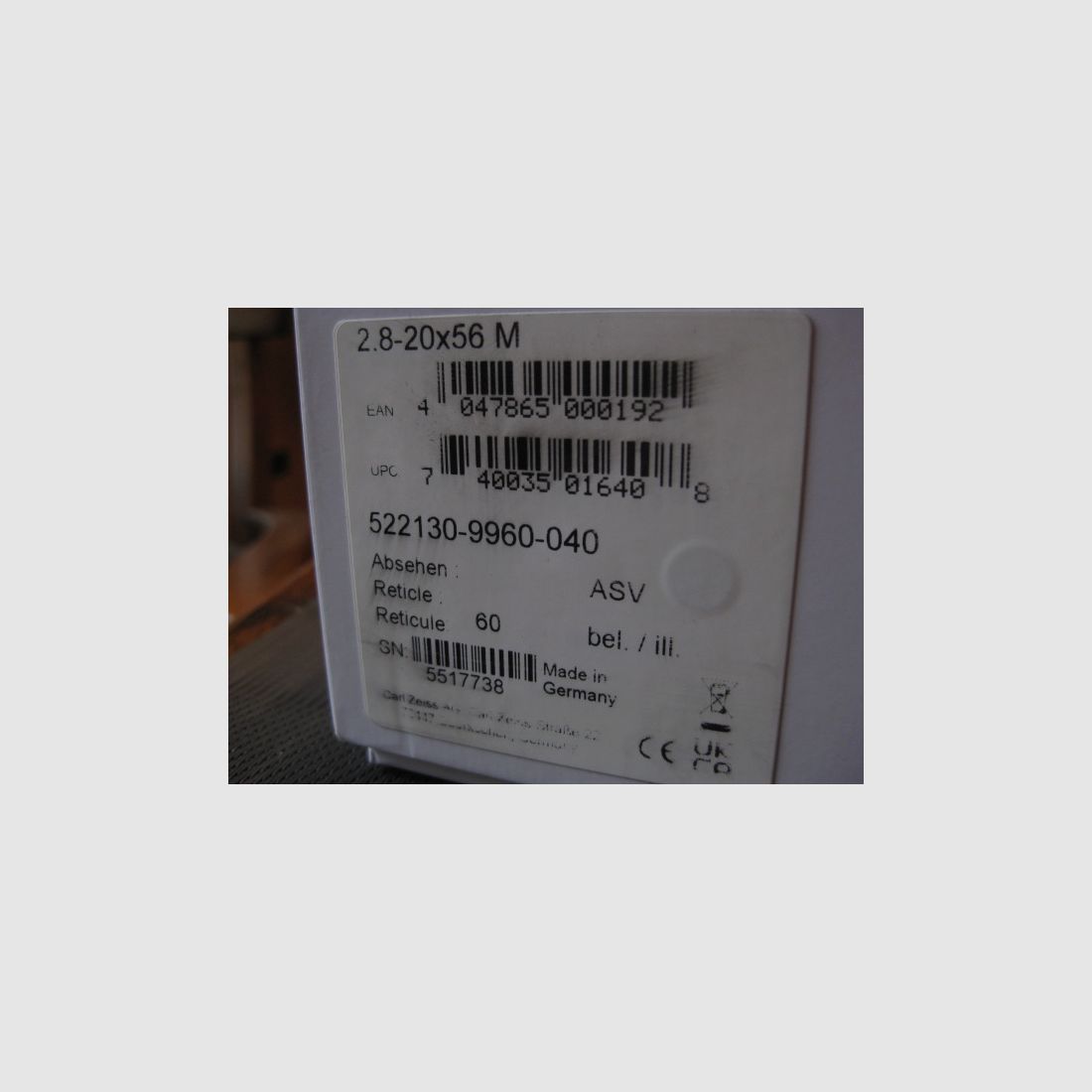 Absolute BEST PRICE = "NEW" GENERATION-II ZEISS V8 2.8-20x56 M = internal rail + ASV height + reticle-60 !! NO Blaser-Mauser-Sauer-Swarovski-LEICA-SteelAction-MINOX-Steyr-GPO-DDoptics