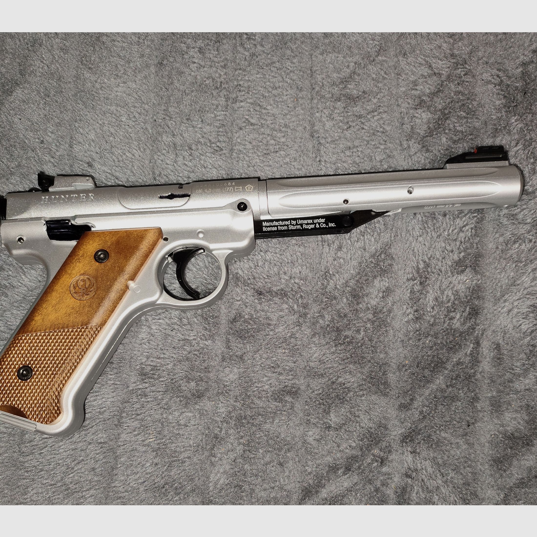 Ruger Mark 4 Hunter Luchtpistool 4,5 Diabolo Zilver