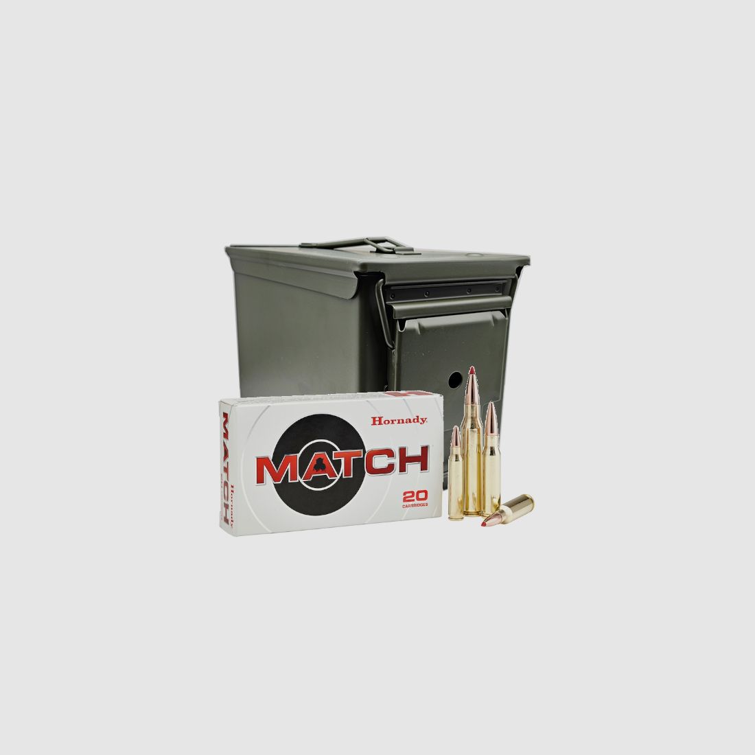 Hornady Match .338 Lapua Mag. 285GR ELD Match 7 x 20 cartouches dans une boîte à munitions – M2A2