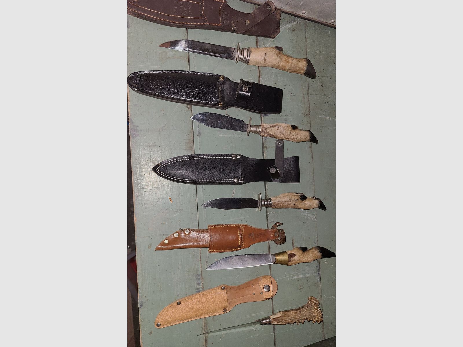 NOŻE KOLEKCJA ROZWIĄZANIE DDR VEB GDR ŁOWY DECO OSTRZA ROGI PORCZYNY MIEDŹ