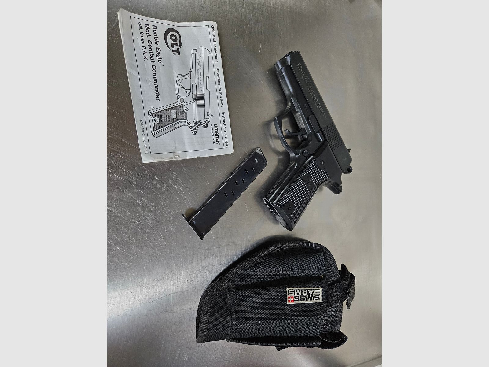 Colt Double Eagle Mod. Combat Commander 9mm P.A.K. PTB 766 Gas Signal PAK Knall