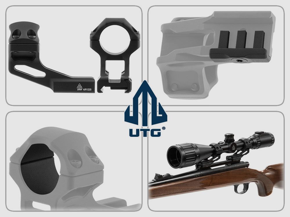 UTG 37 mm Versatz-Ringmontage AccuSync, 1 Zoll Mittelrohrdurchmesser, fĂĽr Weaverschiene, hoch