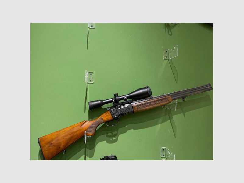 CZ ZH304 DOUBLE RIFLE - 12/70 + 7x57R - WITH NEARLY NEW MEOPTA 7x56 RD