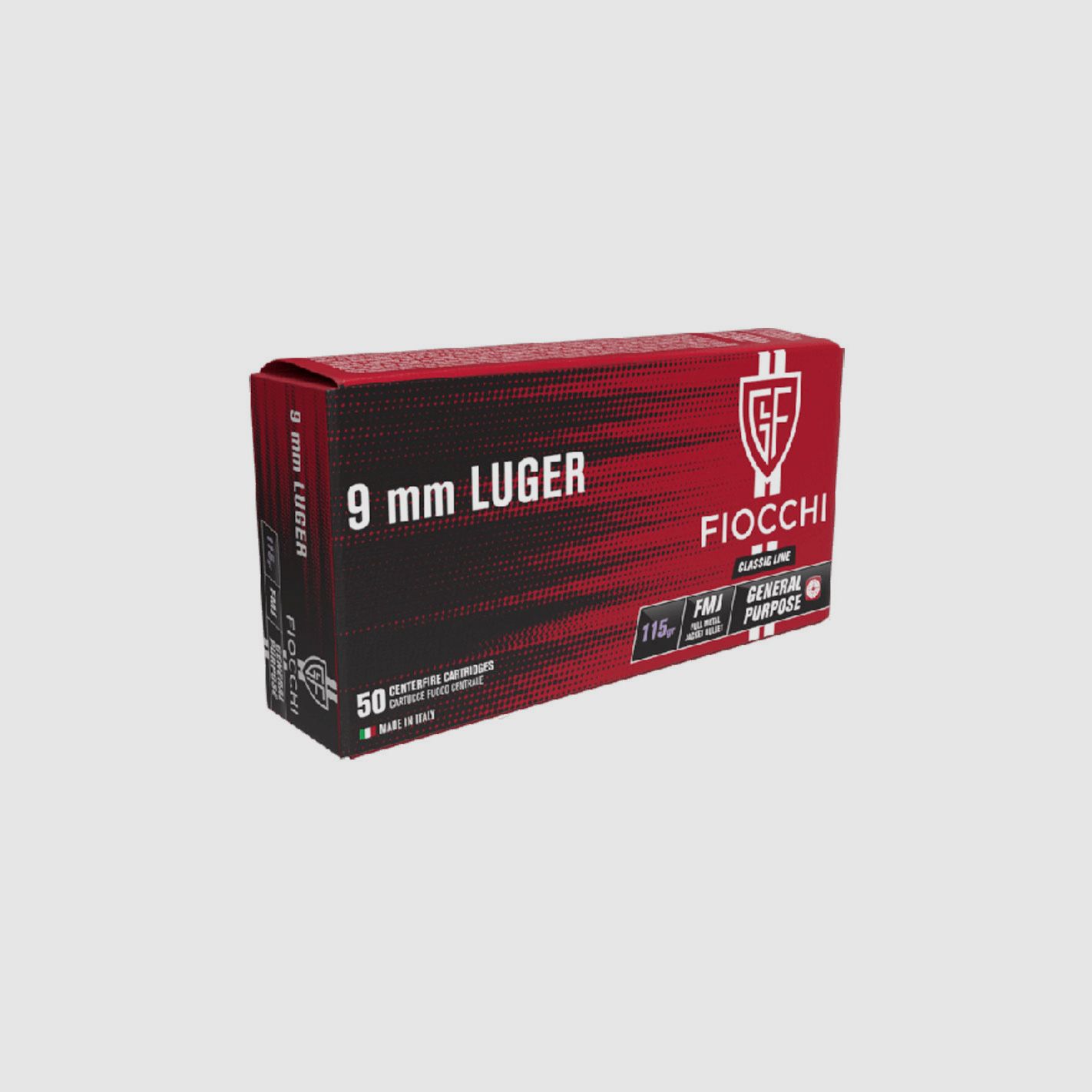 Fiocchi Munition Zentralfeuer 9 Parabellum 115 grains (Vollmantel), Bild 1 von 2