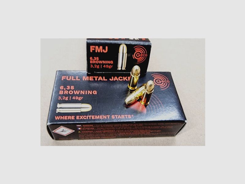 .25 Auto-6,35mm Browning/49grs Geco FMJ 50 Stk.