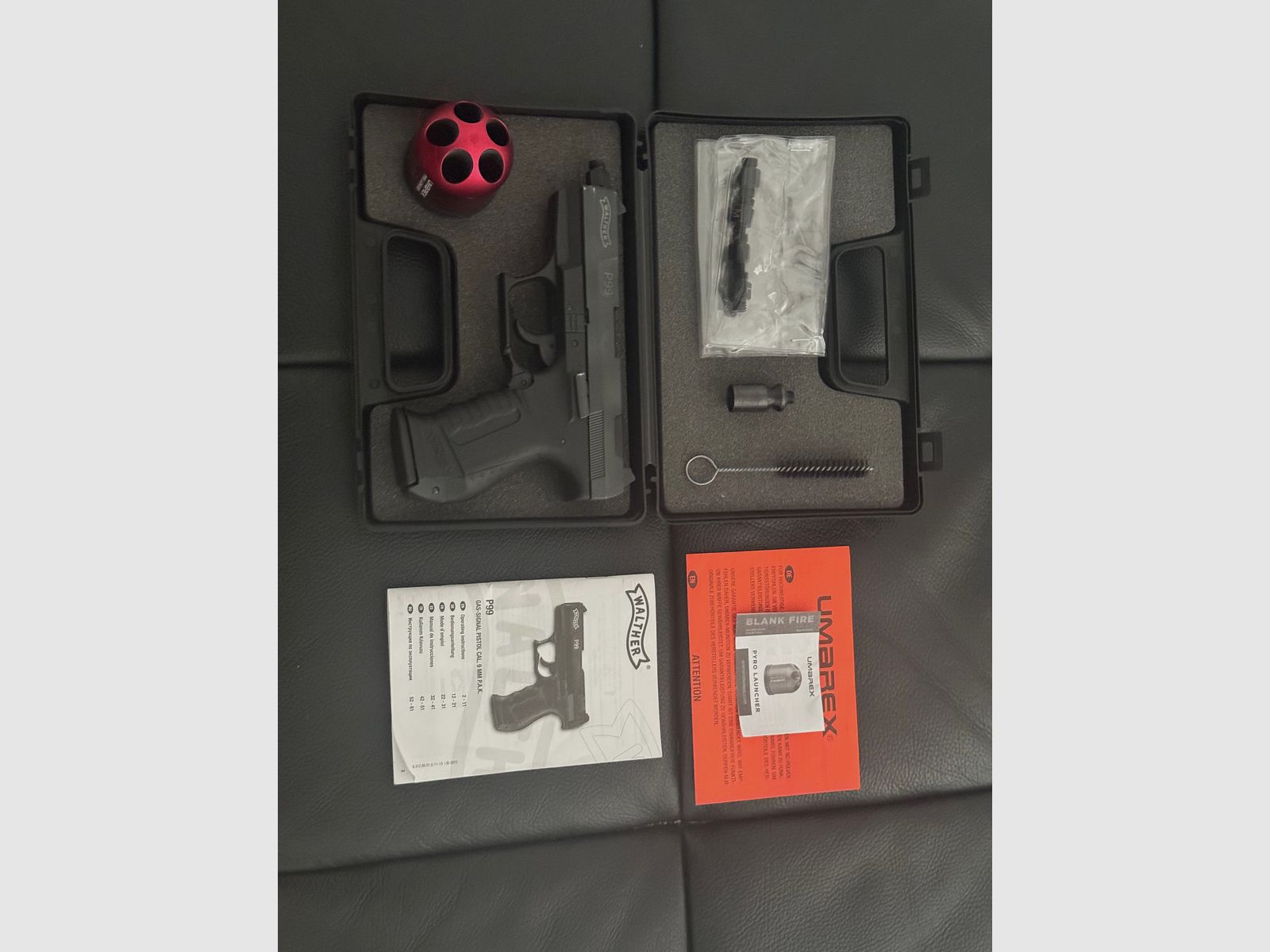 Walther P99 Pistolet à blanc 9mm P.A.K. noir & Umarex gobelet de lancement !