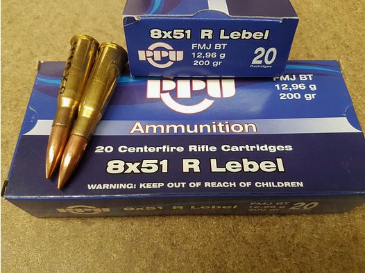 8x51 R Lebel/200grs FMJBT PPU 20 Stk.