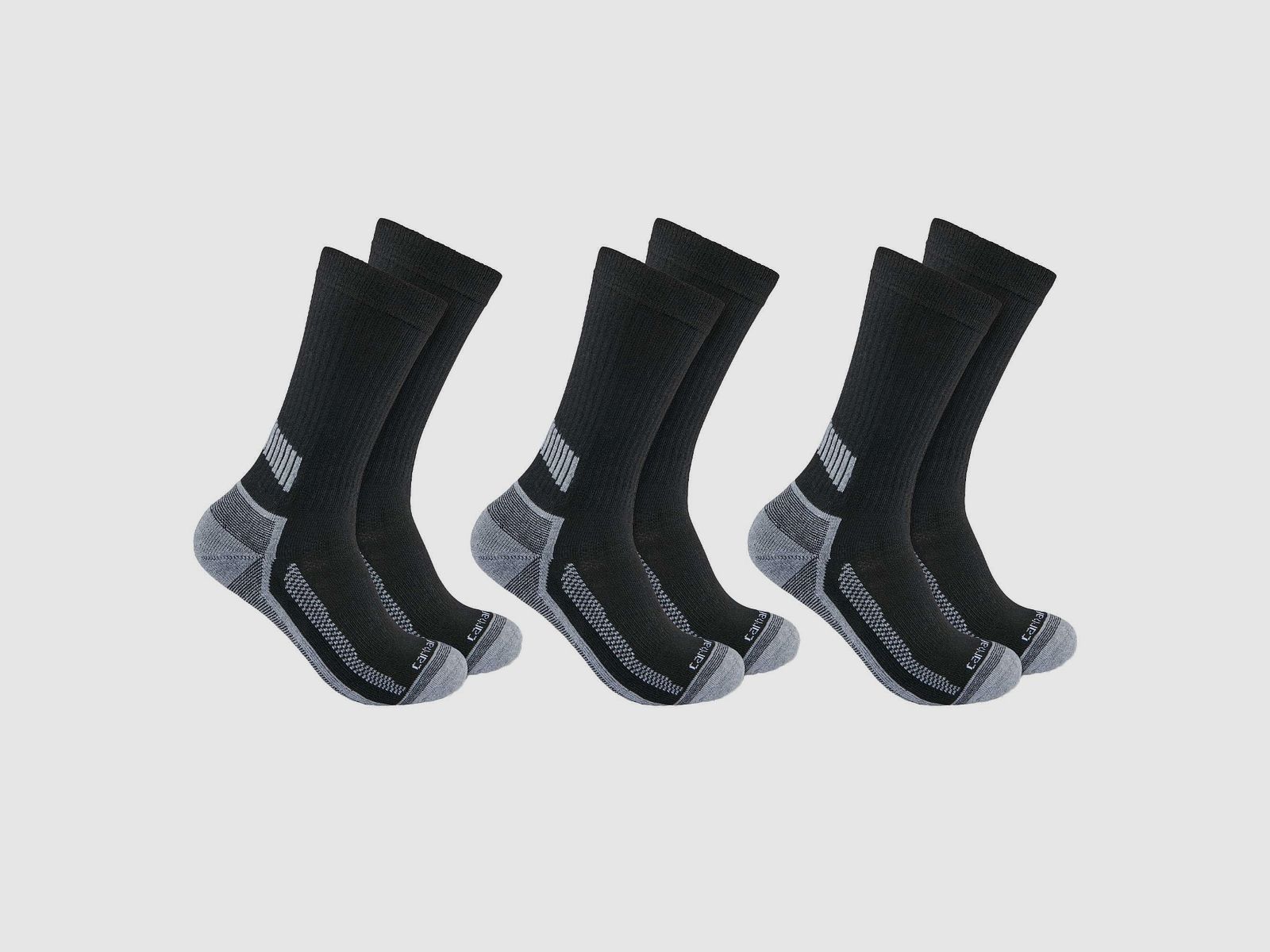 Calcetines Carhartt Force Midweight Crew 3-Pack Hombre Negro L