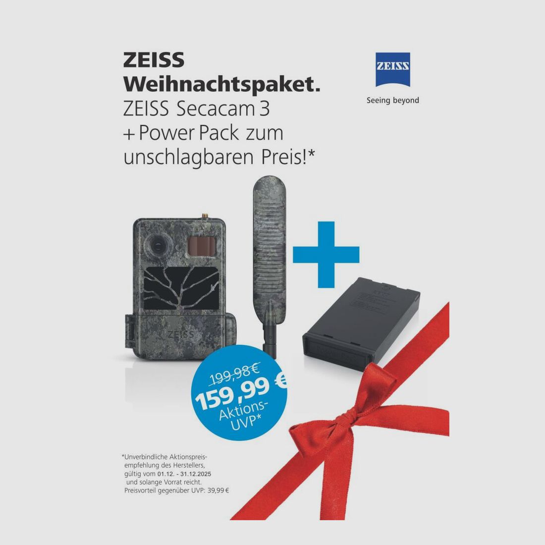 Carl Zeiss AG ZEISS Weihnachtspaket ZEISS Secacam 3 + Power Pack Wildkamera inkl. SIM-Karte