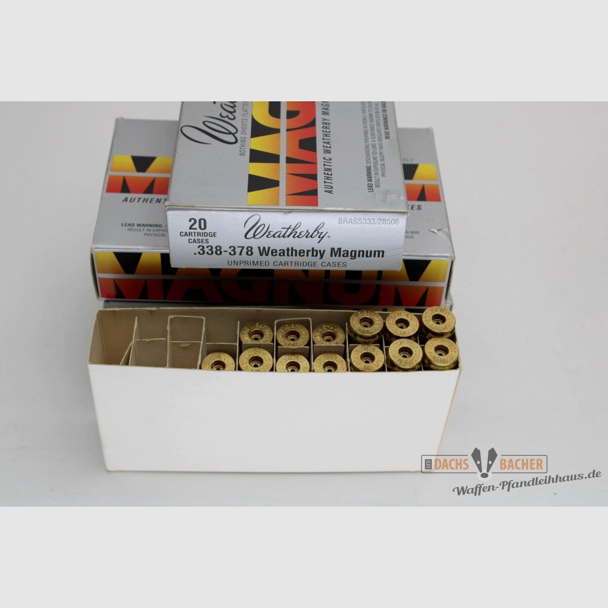 Weatherby .338-378 Wby Magnum 20 bossoli non accesi 20