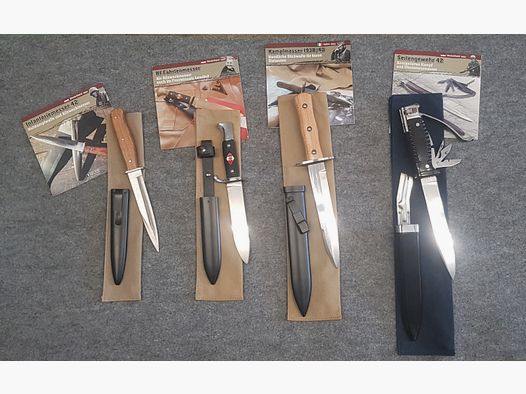 Sammlung aus Abo Repro Seitengewehr 42 Kampfmesser 1938/40  HJ Fahrtenmesser, Infanteriemesser 42 