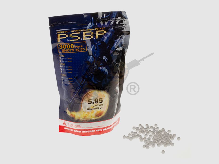 Perfect Airsoft BB`s 0.20g (3.000 Stück) diameter 5,95mm - Weiß