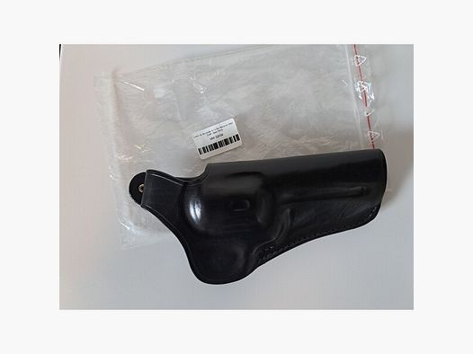 Steel Cop / AlfaProj Leder Holster, schwarz, NEU, rechts, für 4" Revolver