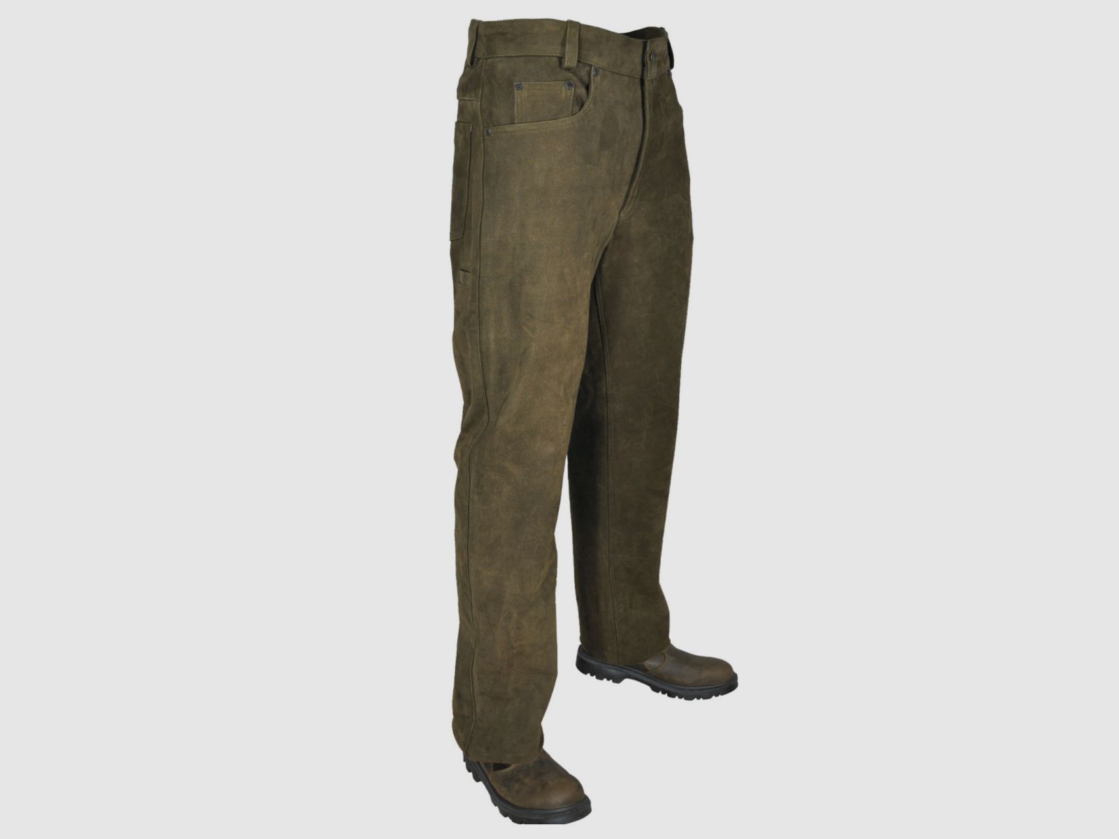 HUBERTUS Lederhose 5 Pocket Oliv