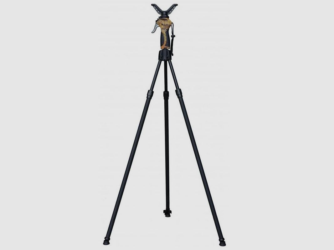 Teleskopisches Dreibein zur Unterstützung von Waffen, maximale Höhe 65"/170cm mit Halterung für Taschenlampe Art. DX-004 FIERYDEER, Bild 2 von 2