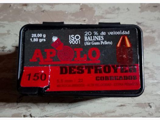 Neue Diabolos 5,5mm verkupfert Destroyer Apolo Cal .22 1,80g grains 28