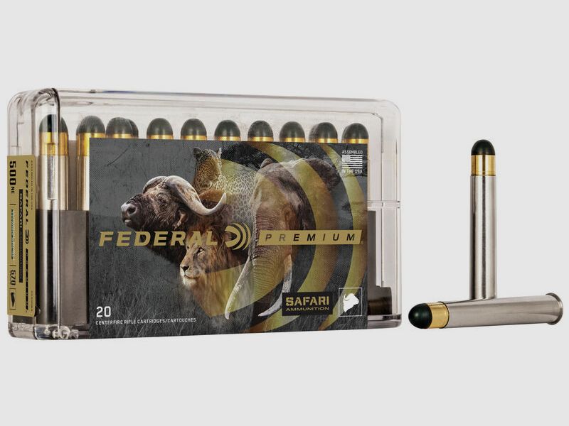 Federal Premium Safari Woodleigh Hydro Solid .500 NE 500GR solid RN 20 cartridges