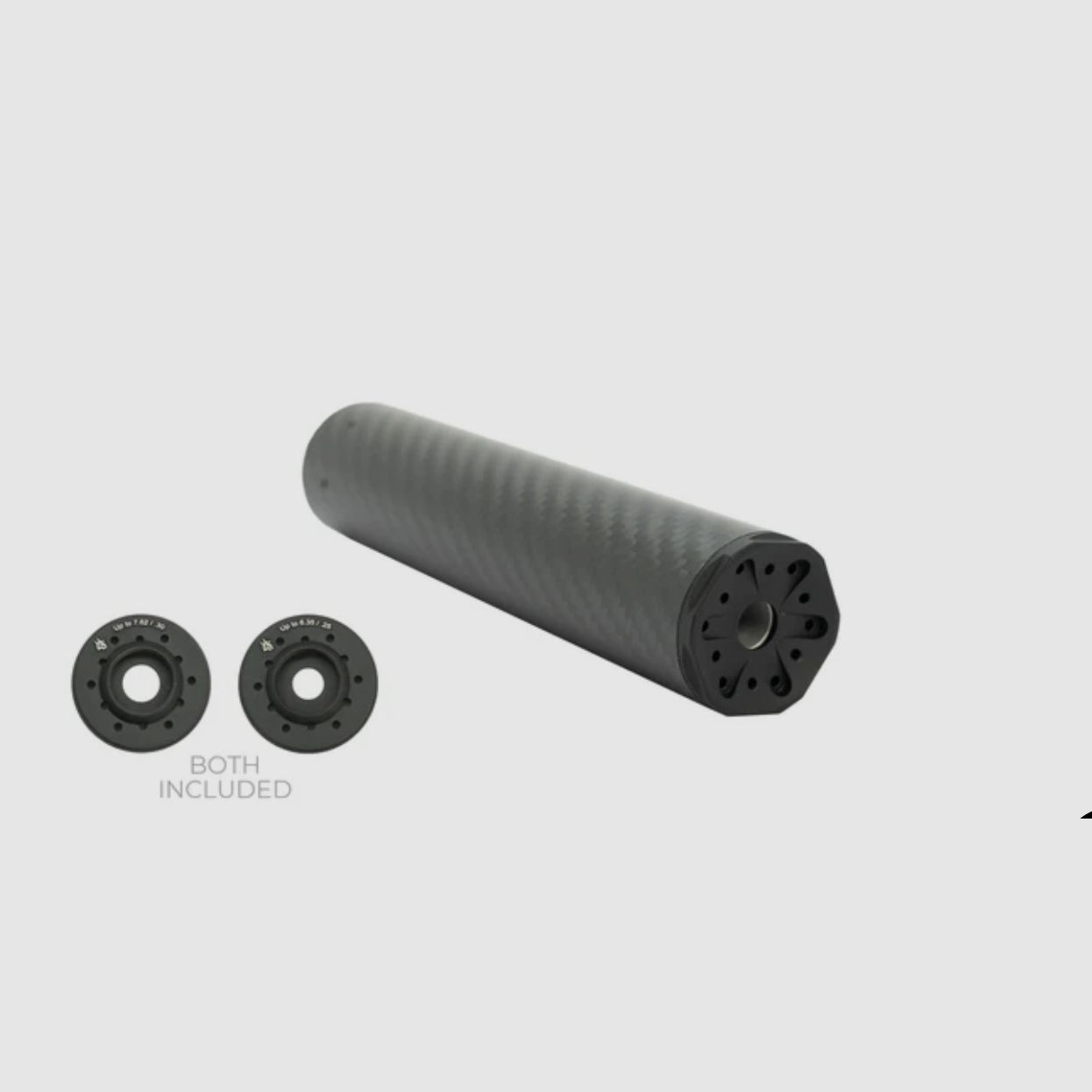 Silenziatore per carabina ad aria compressa, 34 mm, carbon