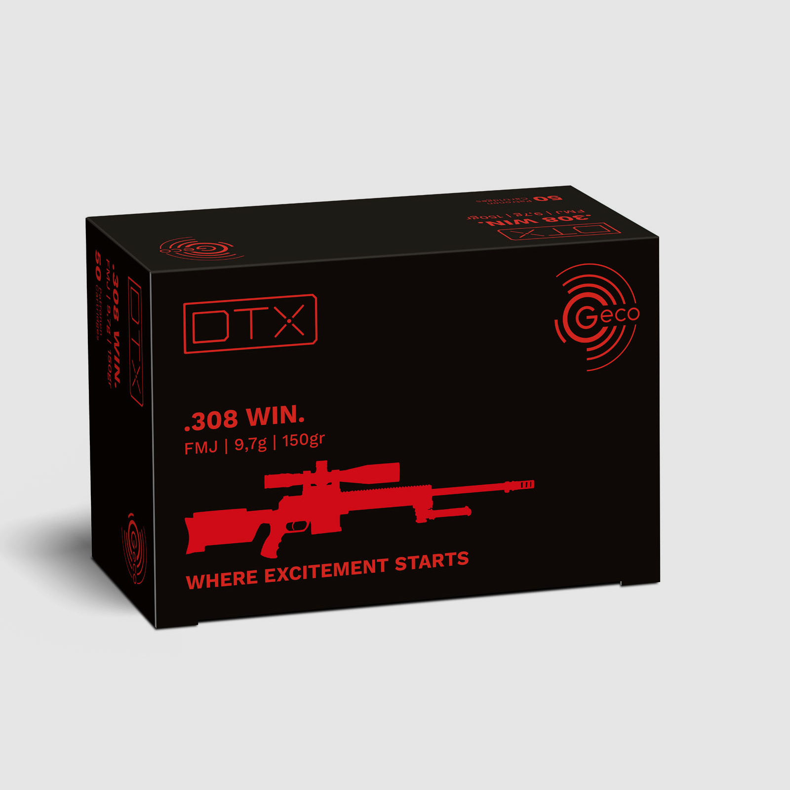 Geco .308WIN. DTX 9,7g - 150gr 50er Pck.