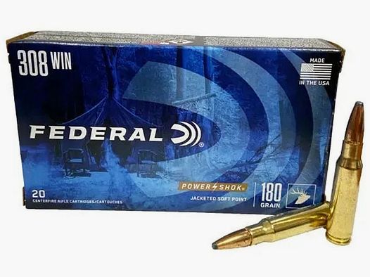 Munición metálica FEDERAL Power-Shok – 308 Win. – 180 grains – SP