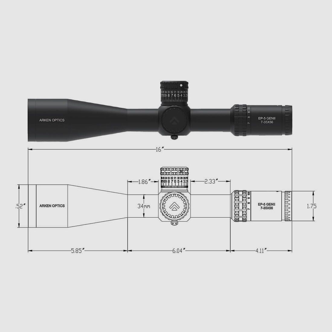 Arken EP-5 GenII FFP 7-35×56 Zielfernrohr TOR MIL, Bild 4 von 9