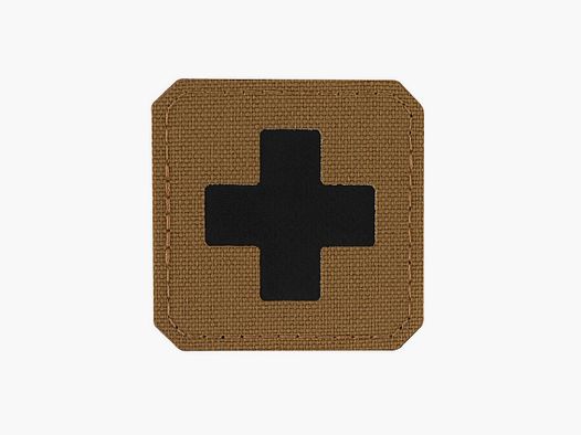 Medic-Cross-Aufnäher, lasergeschnitten, Coyote/Schwarz