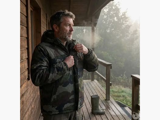 Fleecegefütterte Camouflage-Windjacke CE S bis 3XL