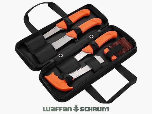 Blaser Set de despiece Professional naranja, Skinner de plástico - Cuchillo de deshuesado - Cuchillo de fileteo - Sierra para huesos