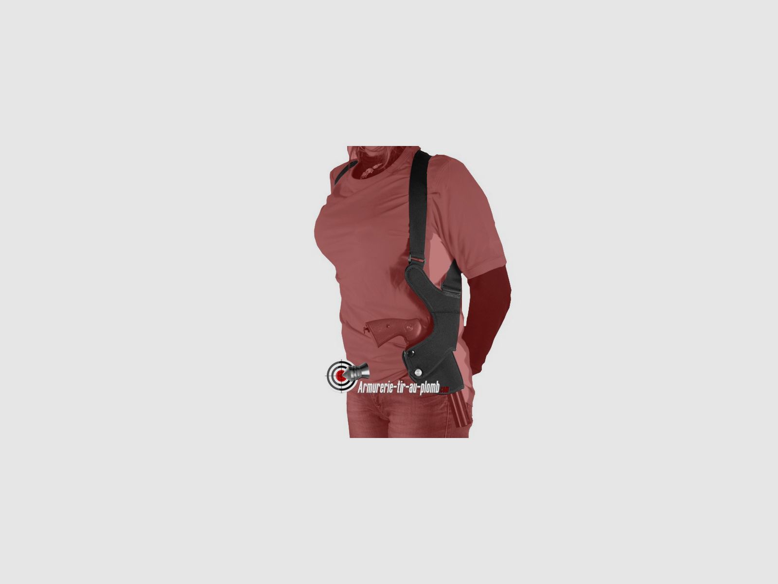 Holster verticale nero per 2 spalle - Destro
