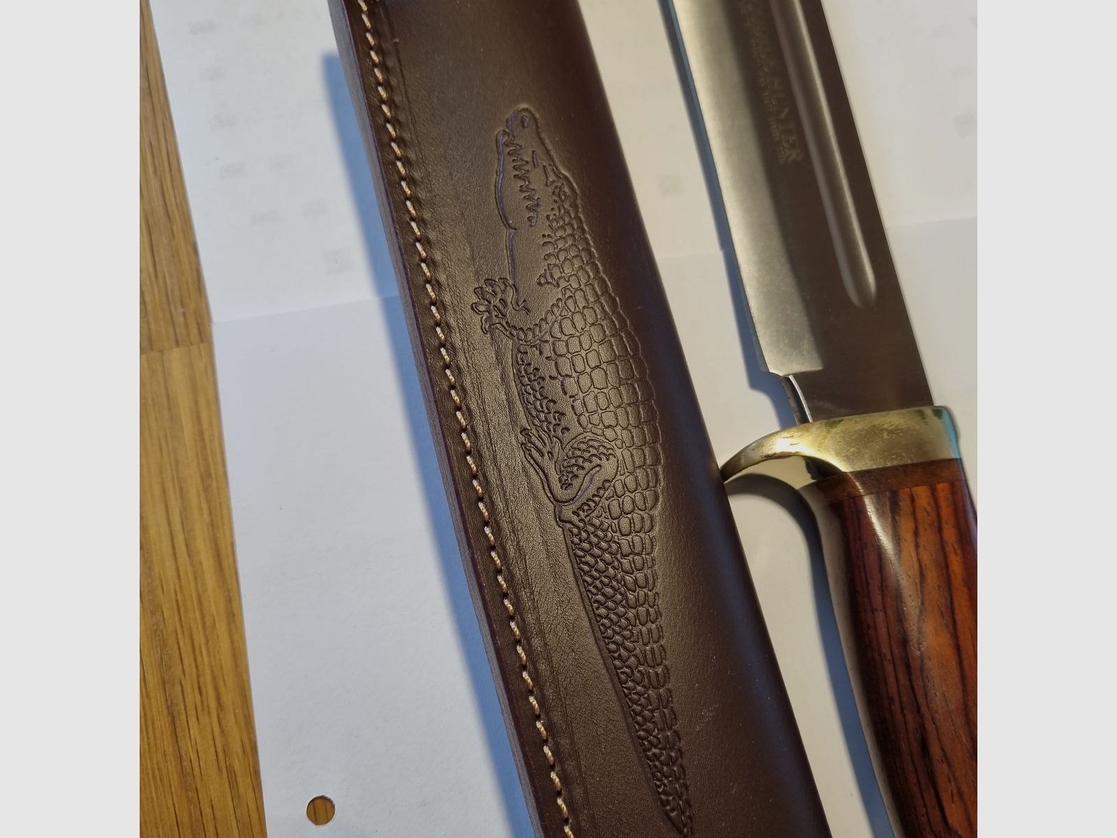 Cuchillo de caza Solingen Linder Crocodile Hunter cuchillo de colección