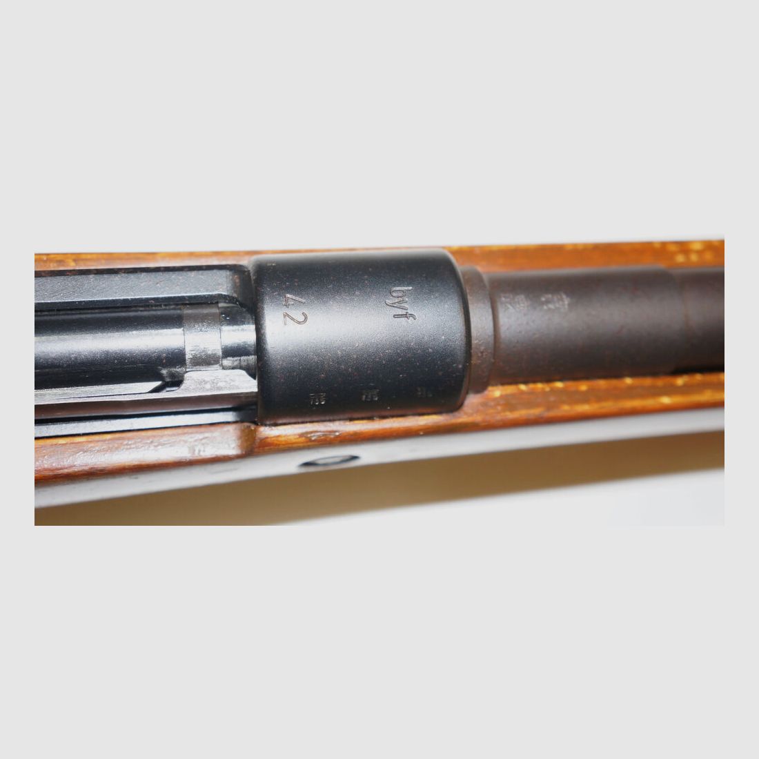 Mauser Werke Oberndorf a.N. Repetierbüchse, Matchgewehr byf42 Mauser K98k mit langen Matchlauf und Diopter, Korntunnel 8x57IS