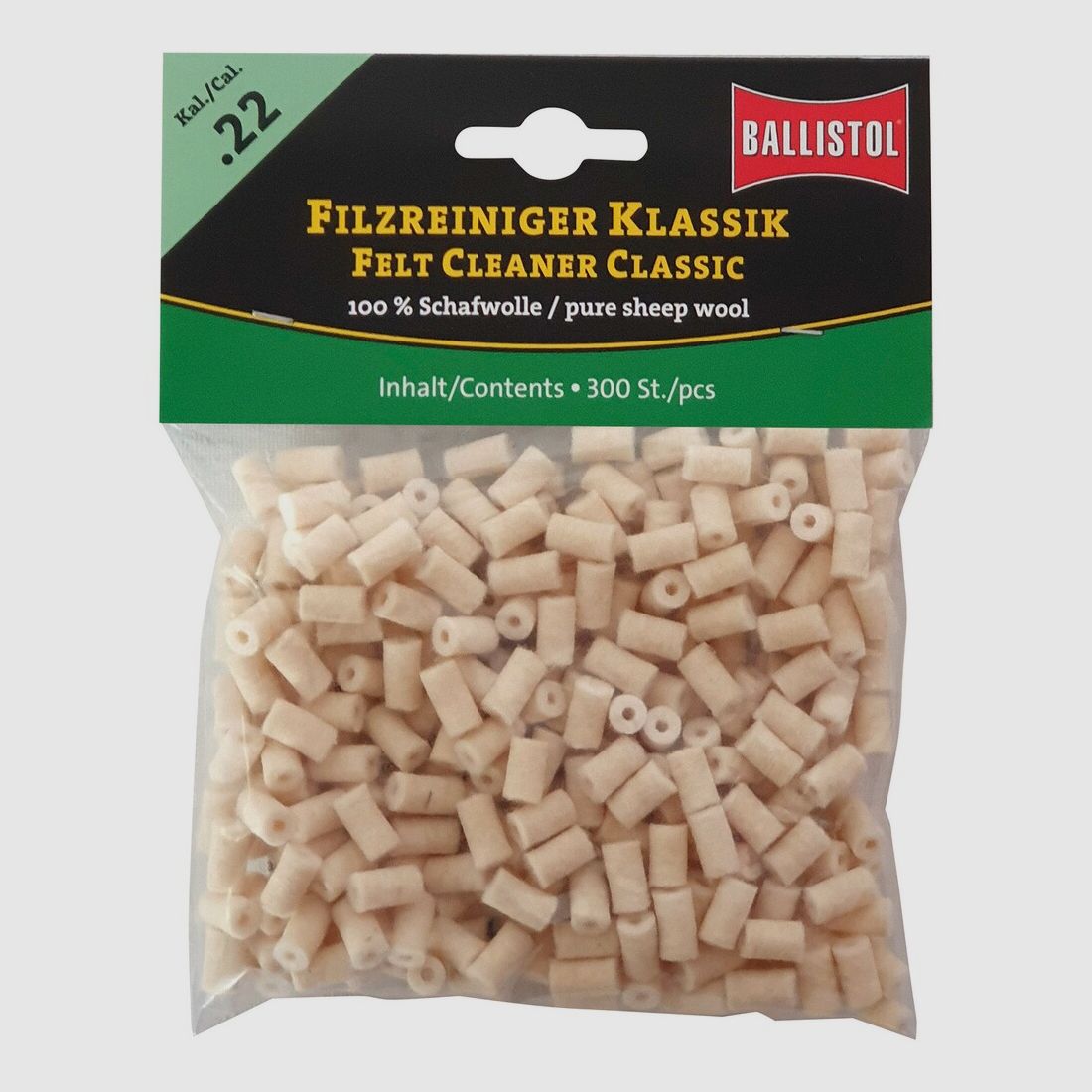 BALLISTOL Pulitore in feltro classic (Cal. .22, 300 pezzi)