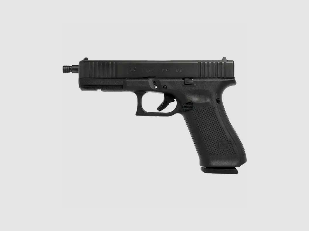 Glock 17 Gen5 Pistole mit Gewindelauf 13,5x1 links 9 mm Luger Schwarz