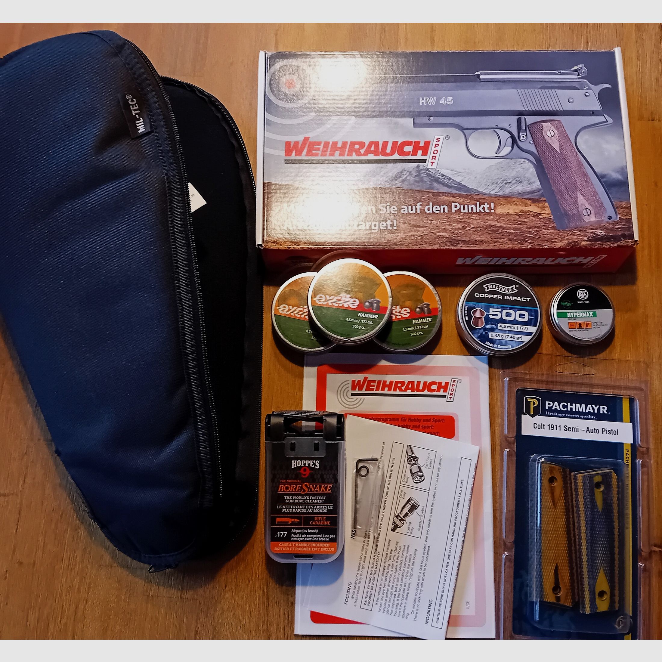 Air pistol Weihrauch HW45 with scope 2x20 and a lot of accessories purchase 11/2024