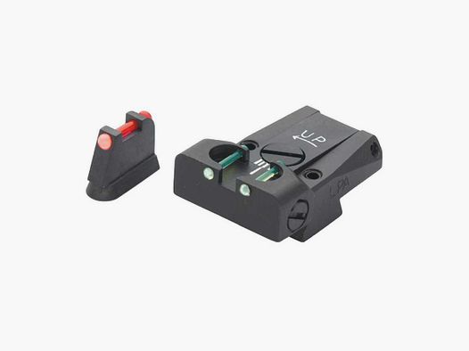 Adjustable rear sight and front sight