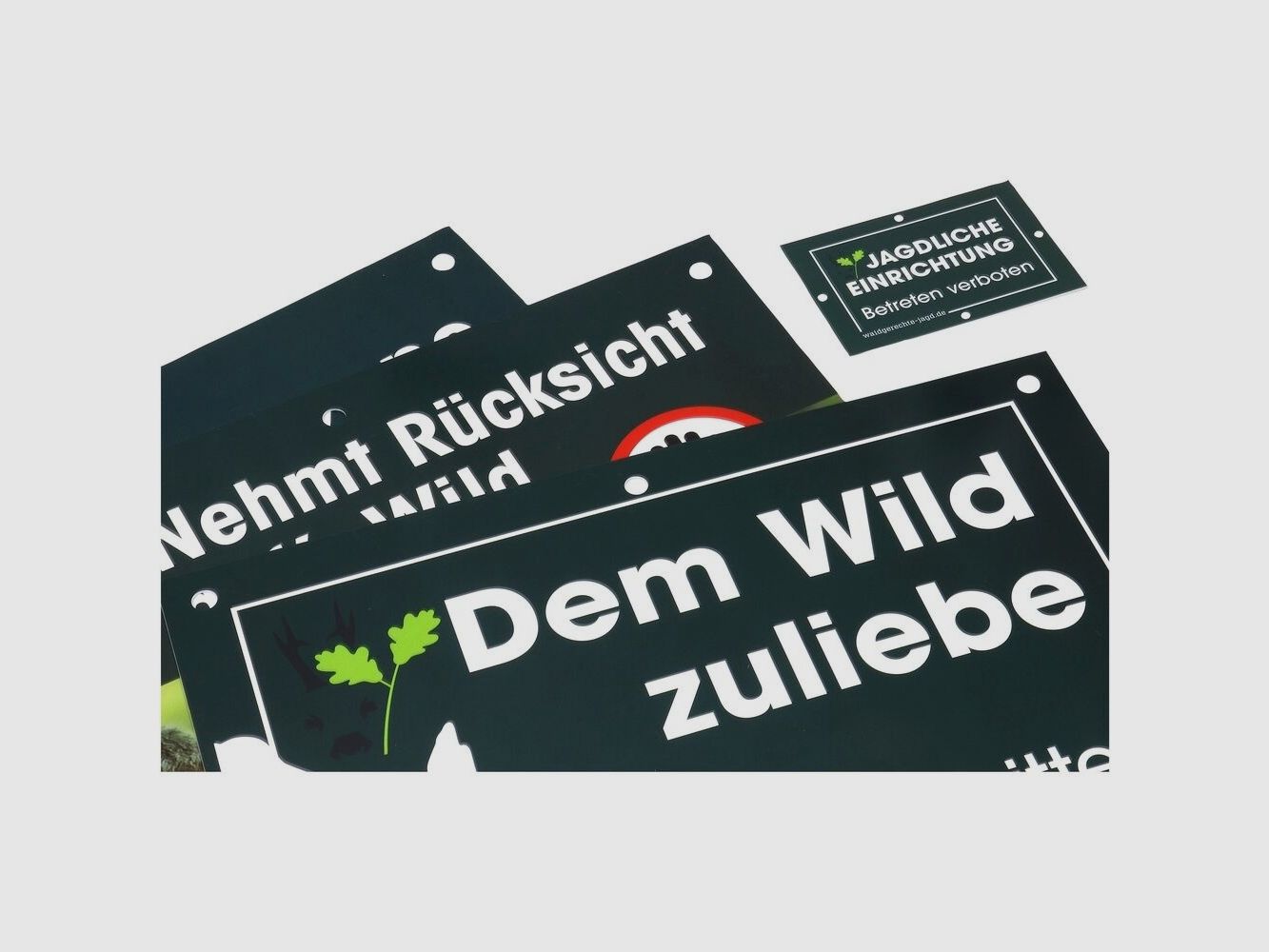 Waidgerechte Jagd Schilder-Set Revier- und Jagdschilder - 20-teilig