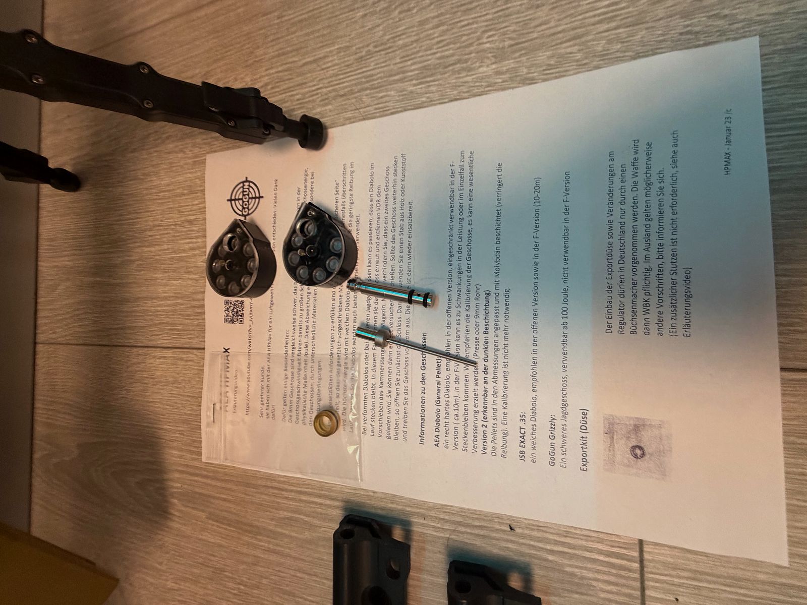 AEA HP-Max MK 1 Kal. .35 9mm F-luchtgeweer pompactie, RED-DOT en opvouwbare vergroting 1-5x (vergroter), tactisch, FAB-schaft, Donny FL, bipod tactisch